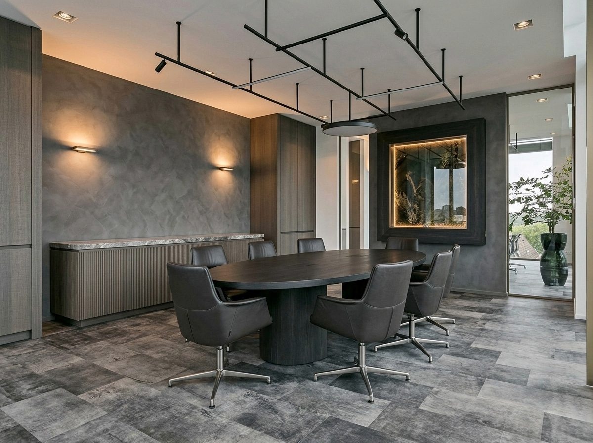 Meeting room with leather flooring from the PREMIUM SHADED collection.