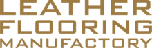 Brand logo: Handcrafted leather flooring made in Germany.