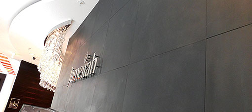 Jumeirah Frankfurt leather wall concierge