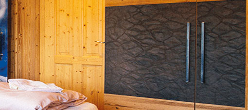 Cupboard leather wall-covering