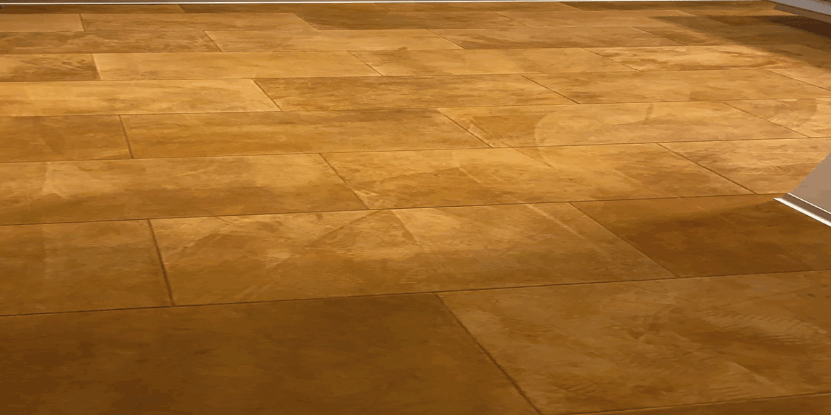 Suede leather floor golden brown