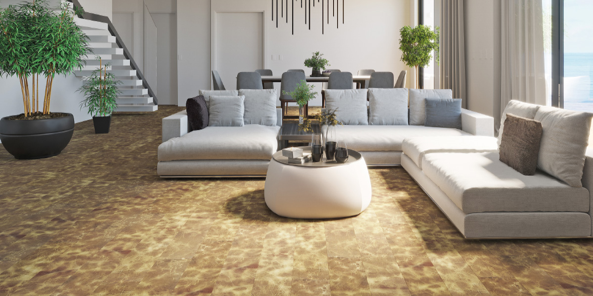 Leather floor living room