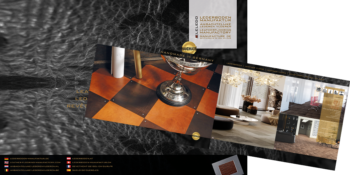 Broschure leather floor and leather wall covering